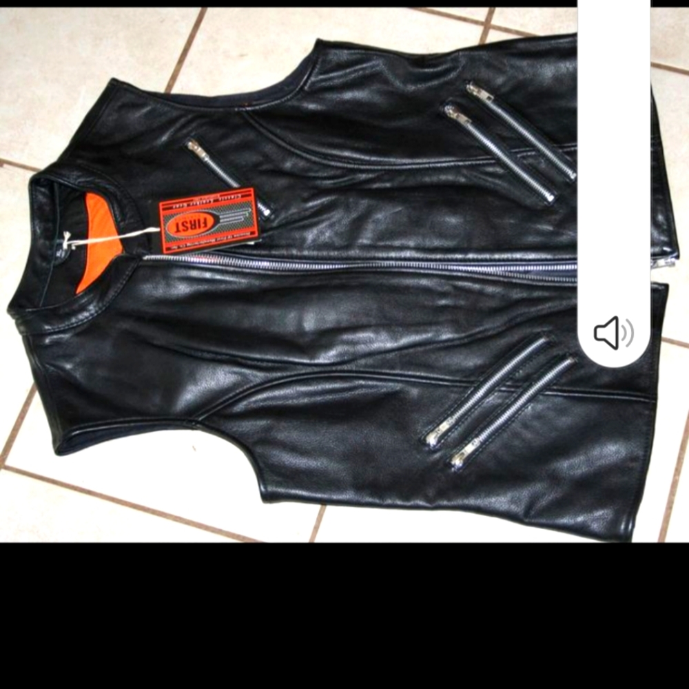 Leather vest by FIRST classic leather gear